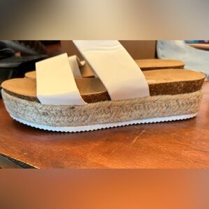 White platform sandals